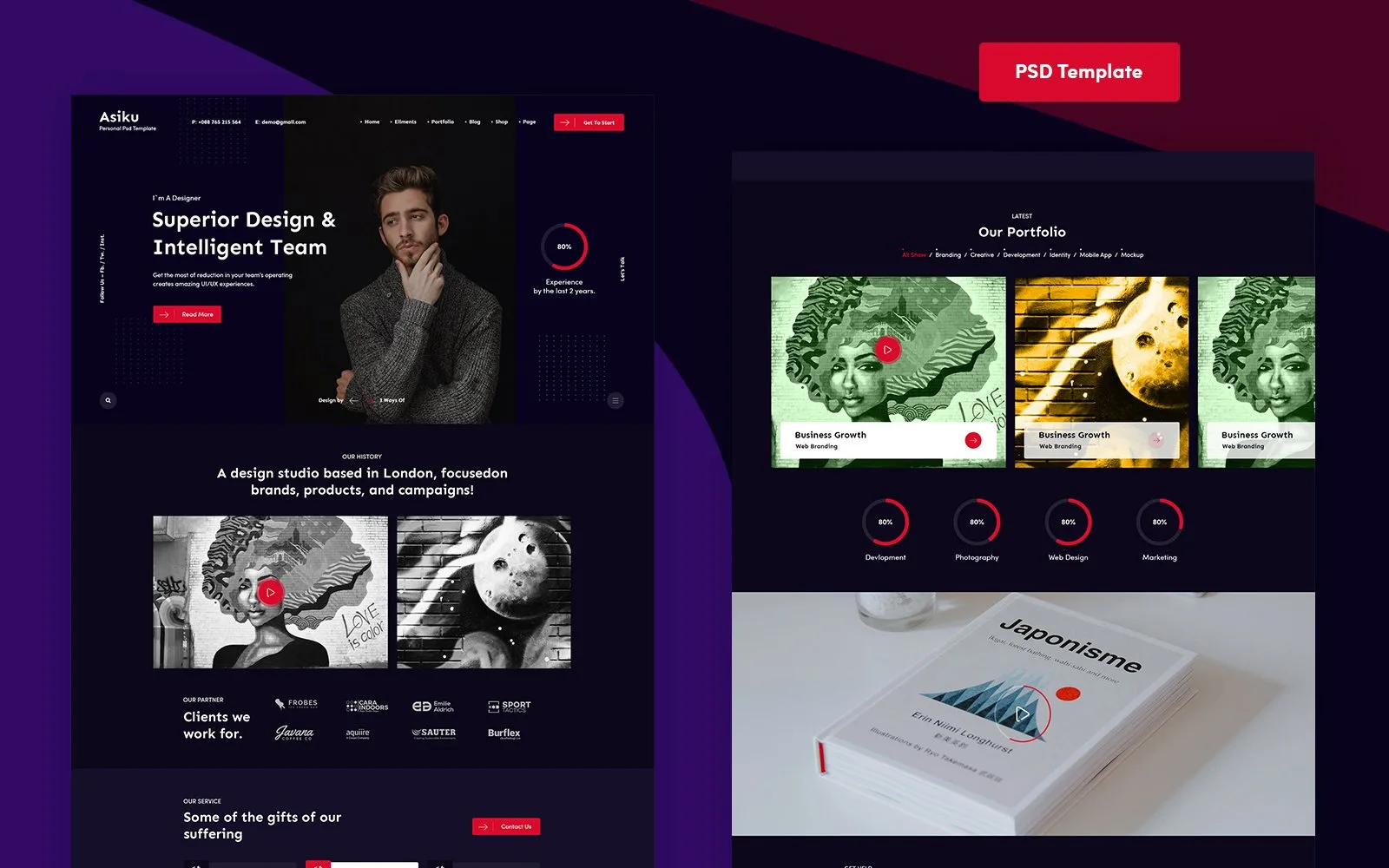 Asiku – Personal PSD Template