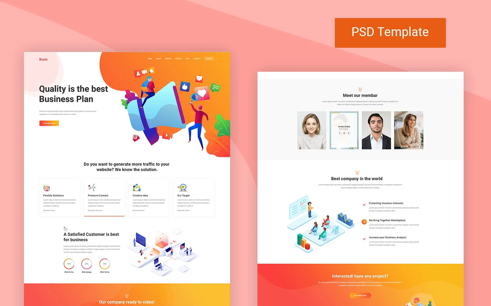 Busis – Business PSD Template