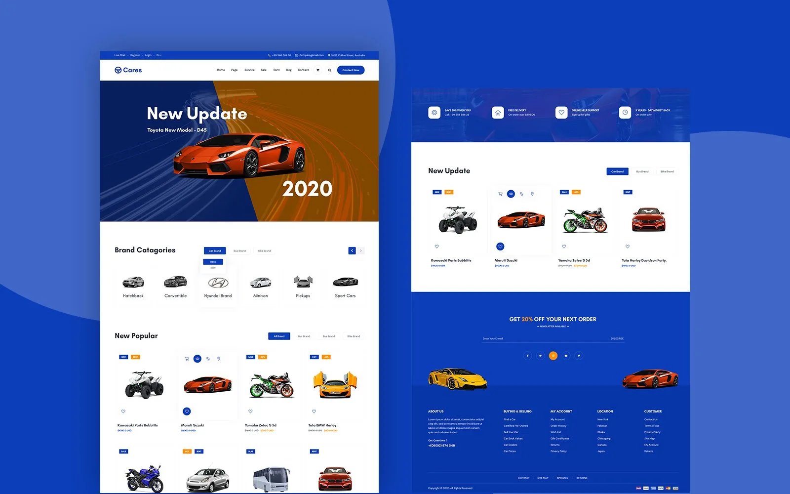 Cares – Car Service PSD Template