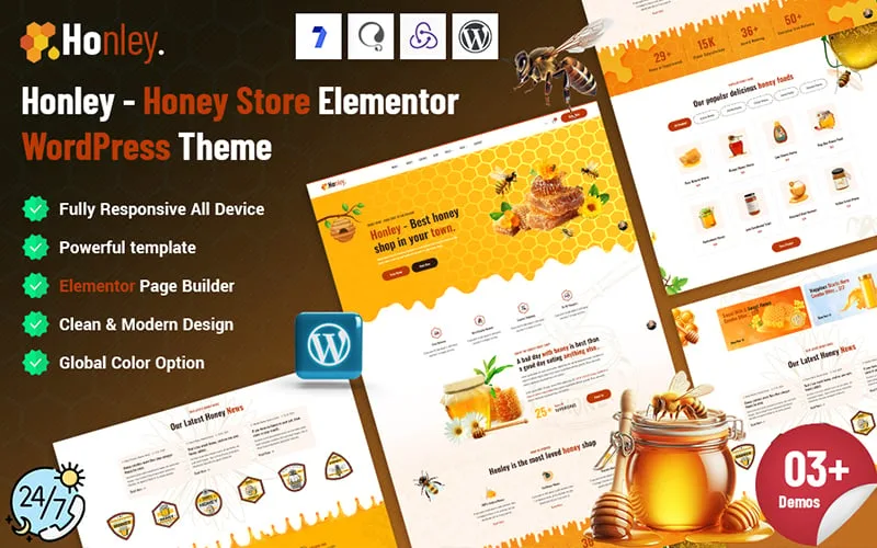 Honley – Honey Store Elementor WordPress Theme