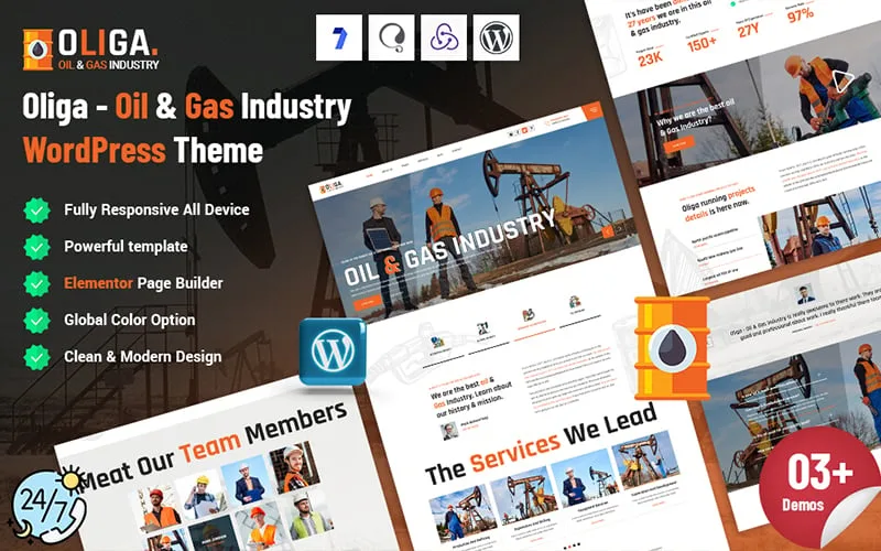 Oliga – Oil & Gas Industry WordPress Theme