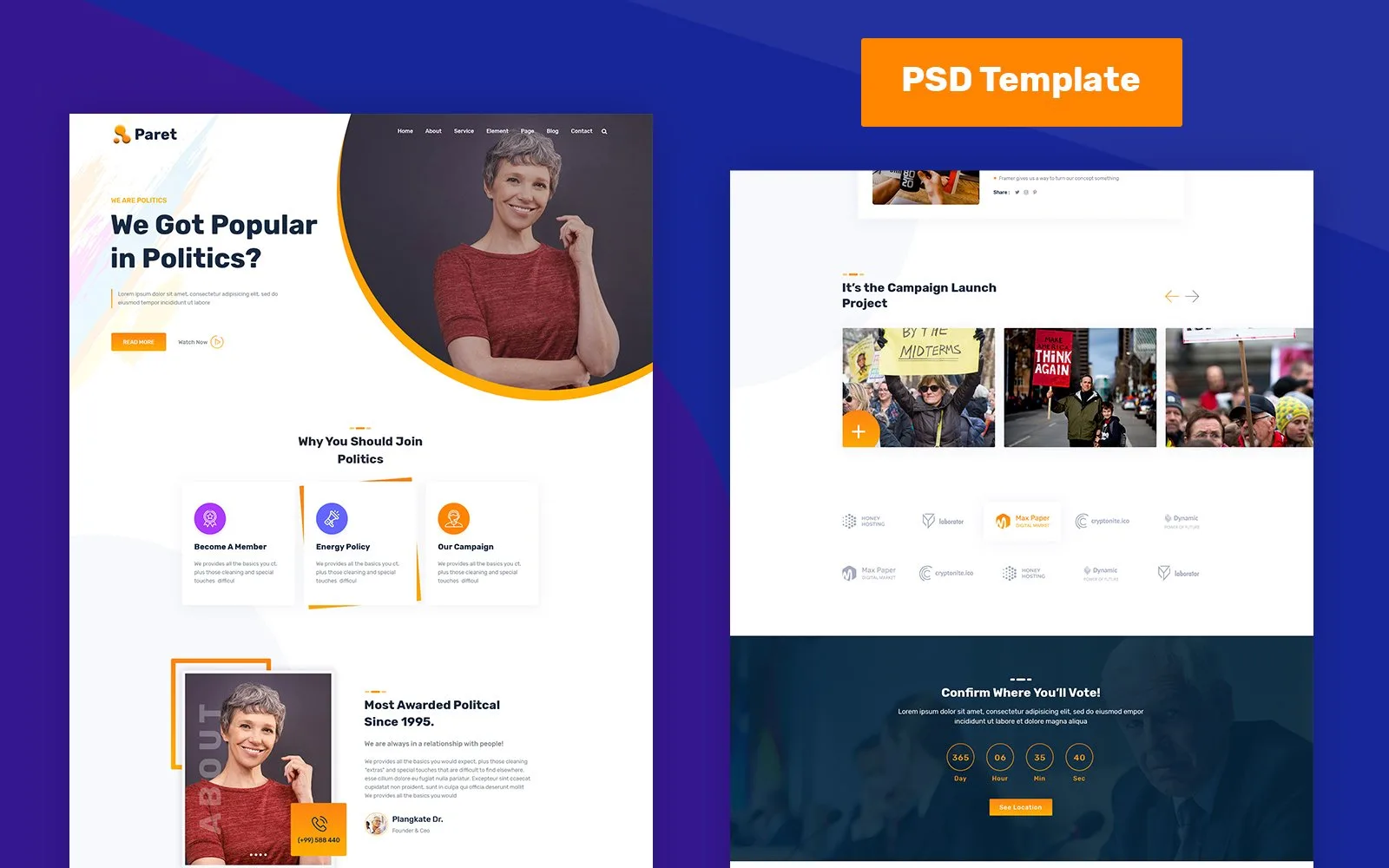 Paret – Political PSD Template