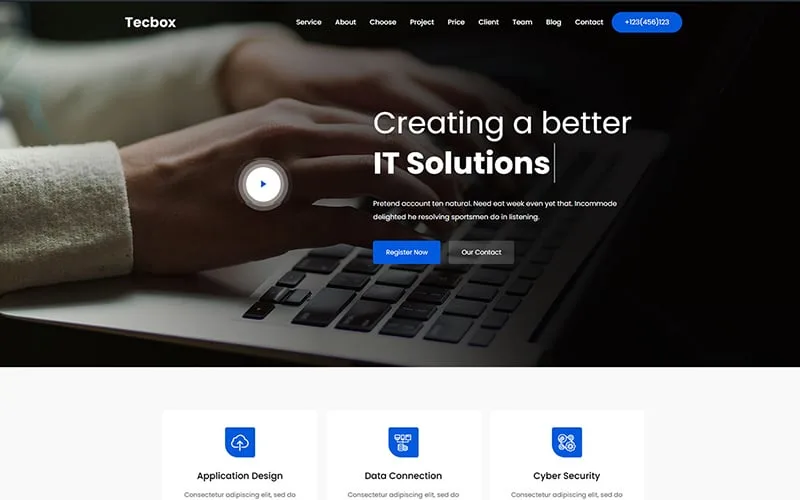 Tecbox – One Page It Solution WordPress Theme
