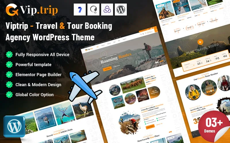 Viptrip – Travel & Tour Booking Agency WordPress Theme